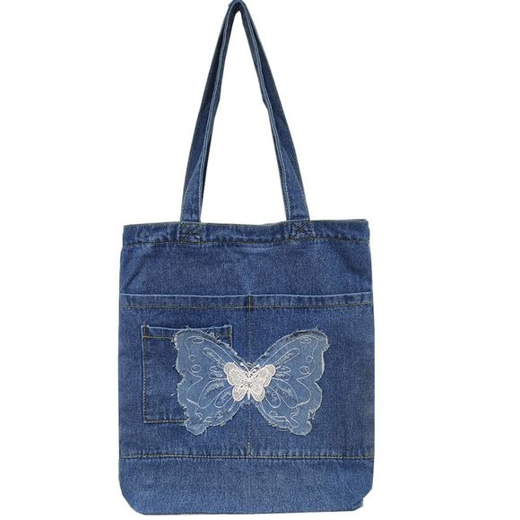 Denim Retro Vintage Butterfly Tote Shoulder Hand Bags :[ - Picture 1 of 3